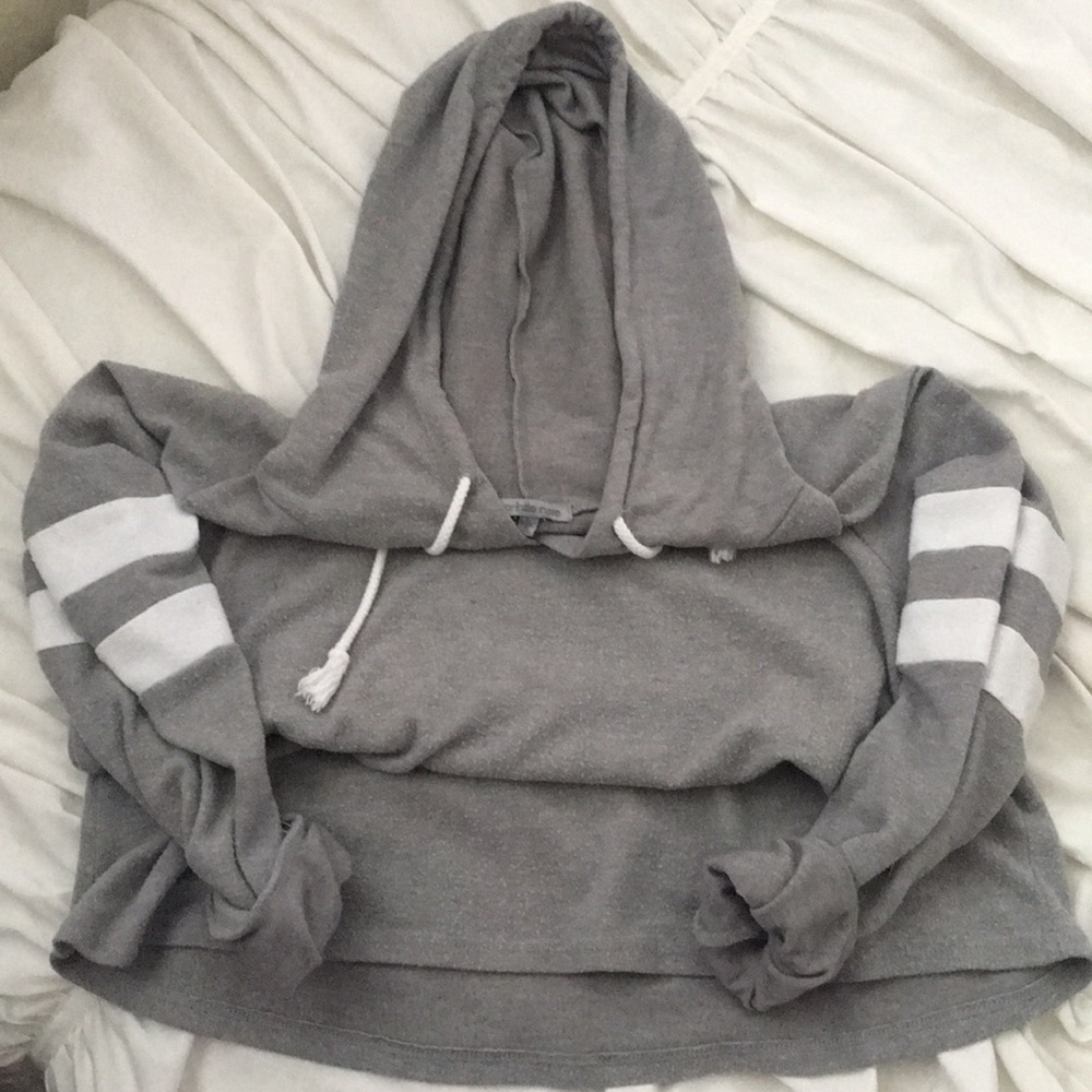 Grey hooded sweatshirt